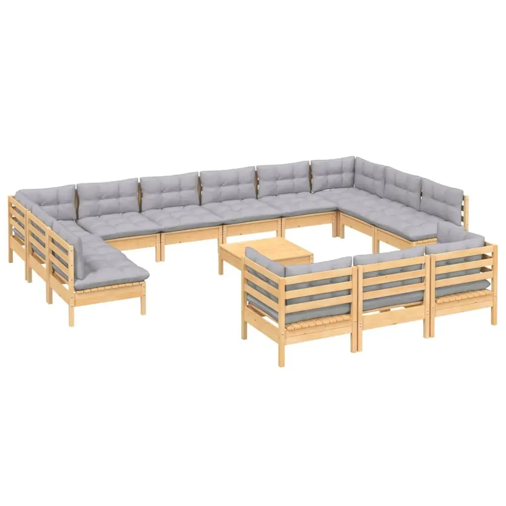 14 Piece Garden Lounge Set with Cushions Pinewood Price