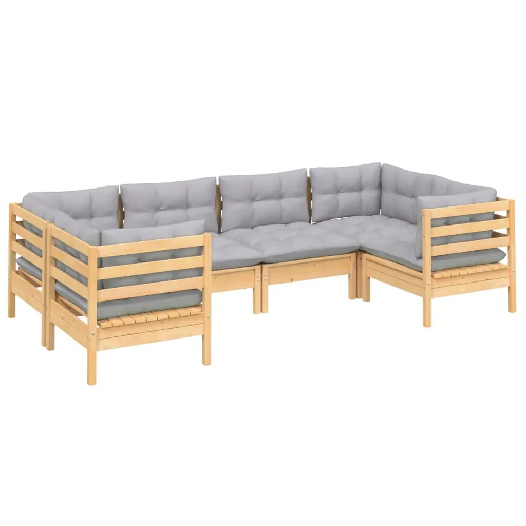 6 Piece Garden Lounge Set with Cushions Pinewood Price
