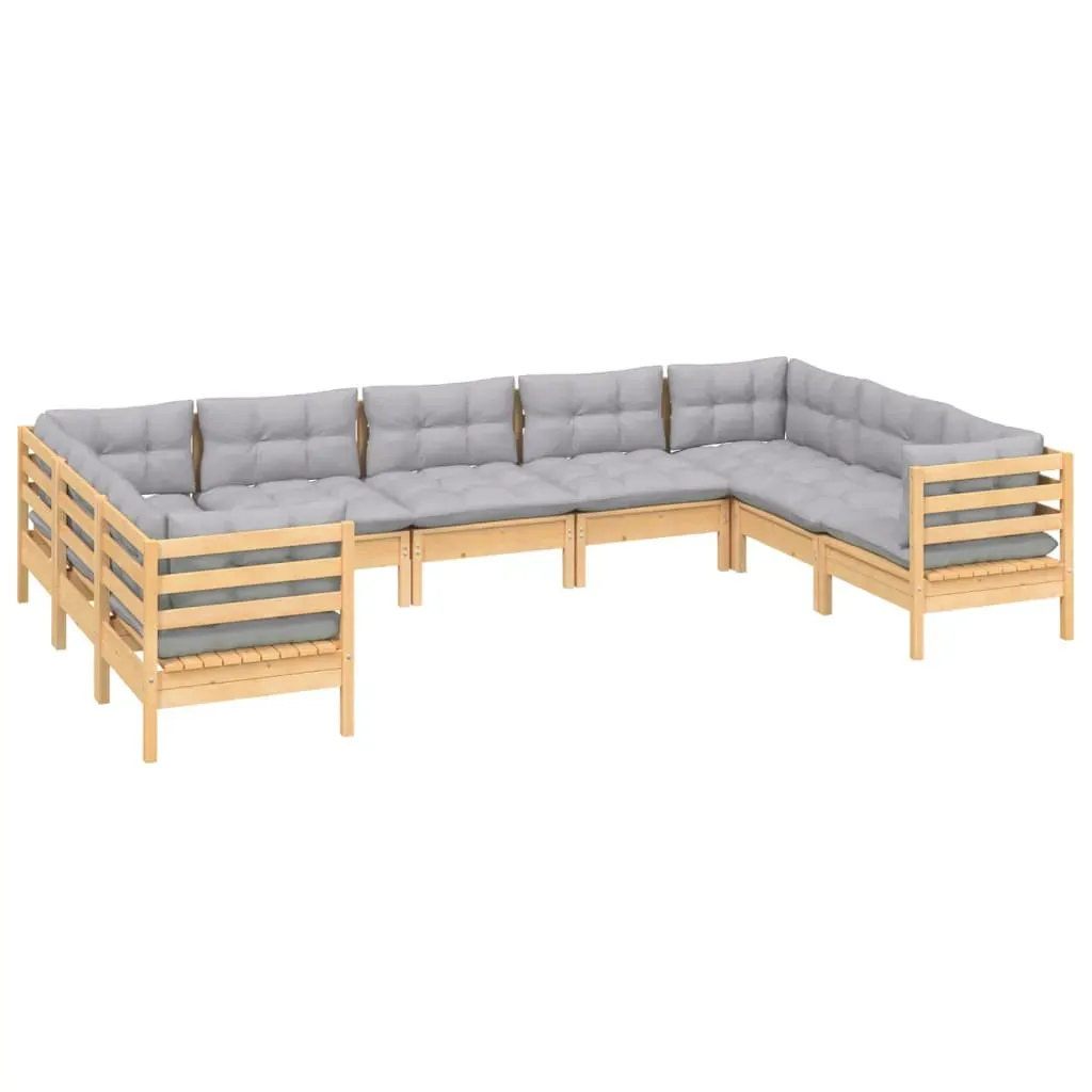 9 Piece Garden Lounge Set with Cushions Pinewood Price