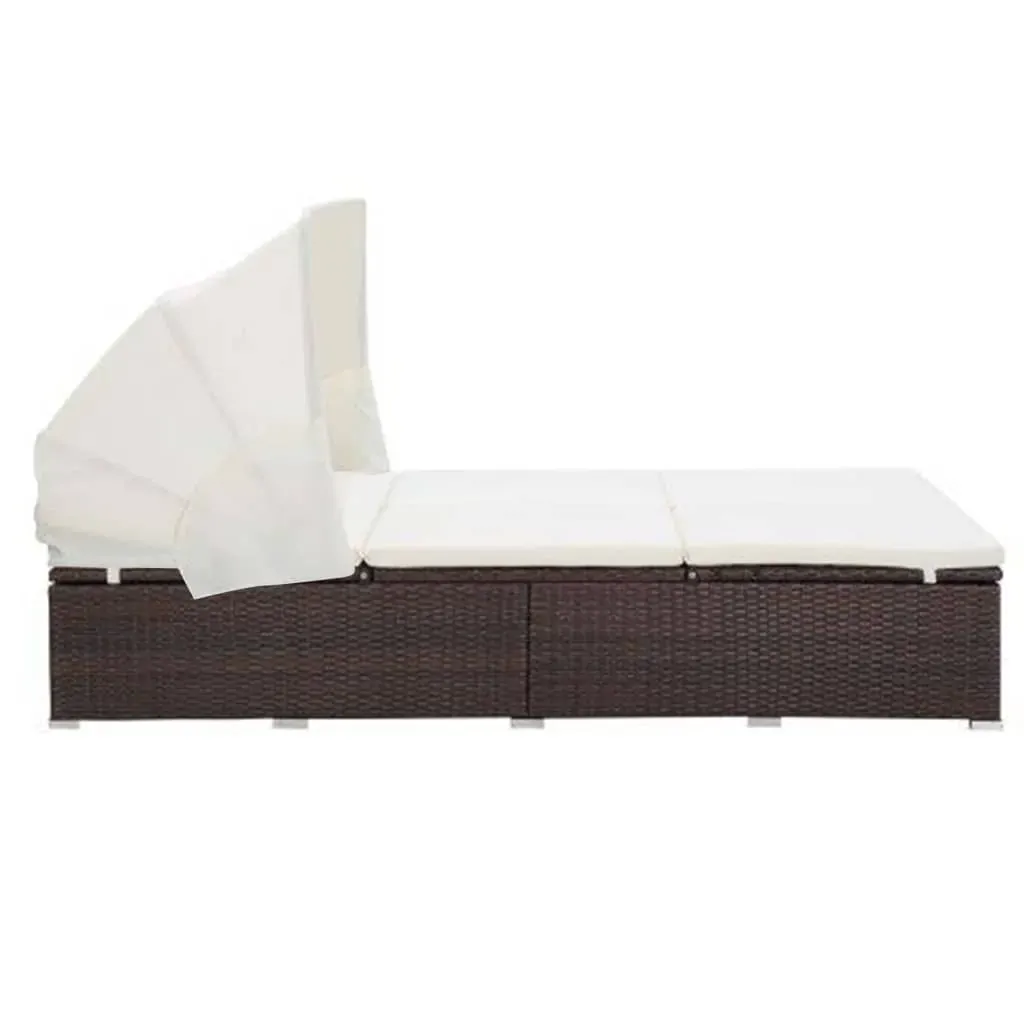 2-Person Sunbed with Cushion Poly Rattan Price