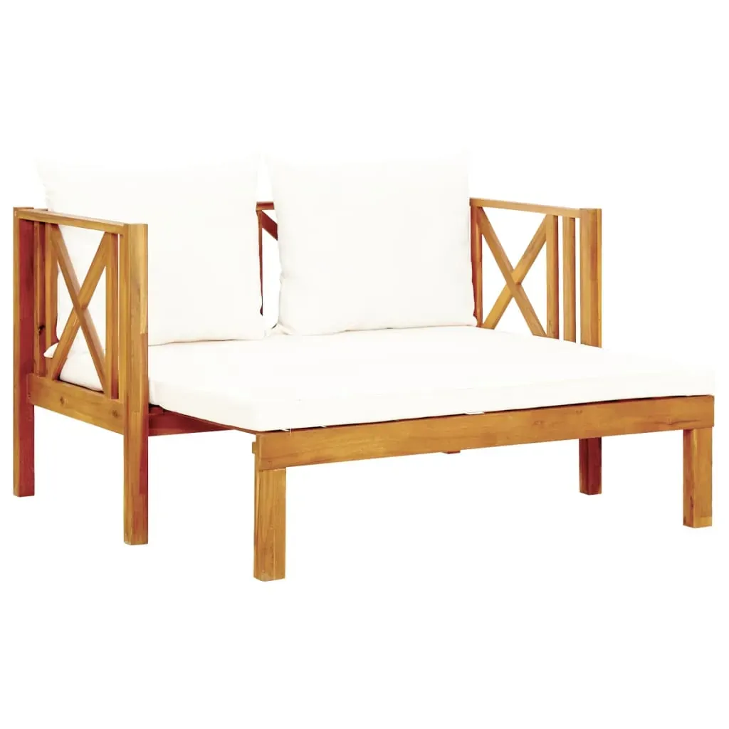 2-Seater Garden Bench with Cushions Solid Acacia Wood Price