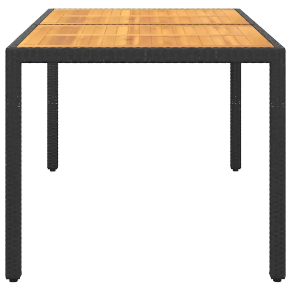 Garden Table 150x90x75 cm Acacia Wood and Poly Rattan Price