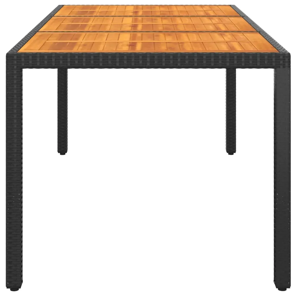 Garden Table 190x90x75 cm Acacia Wood and Poly Rattan Price