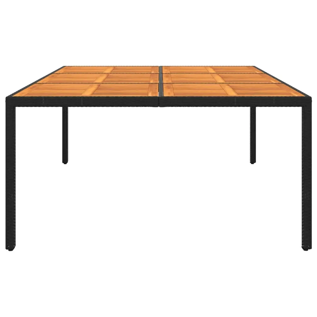 Garden Table 200x150x75 cm Acacia Wood and Poly Rattan Price