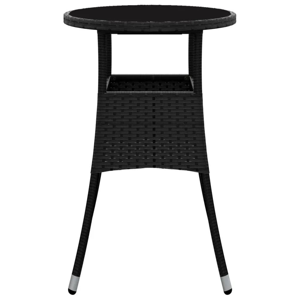 Garden Table 60x75 cm Tempered Glass and Poly Rattan Price