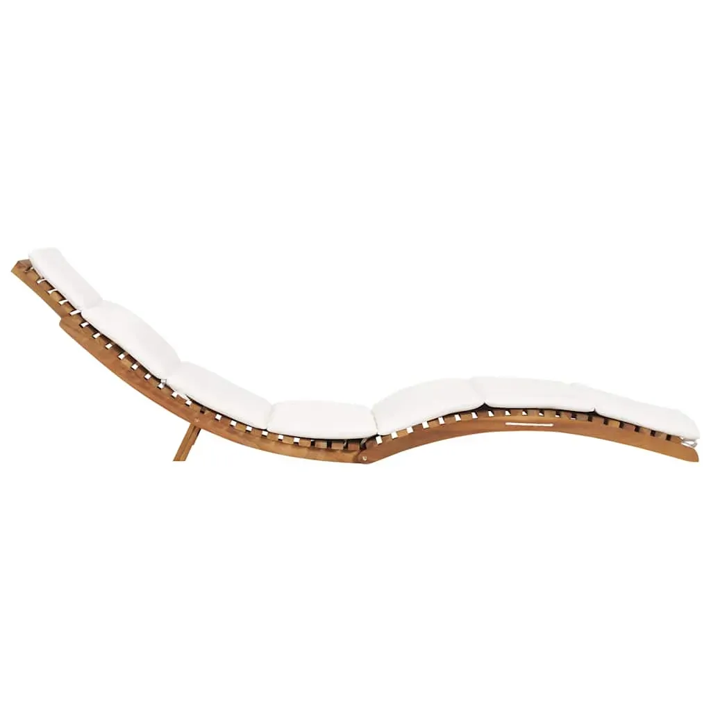 Folding Sun Lounger with Cushion Solid Teak Wood Price