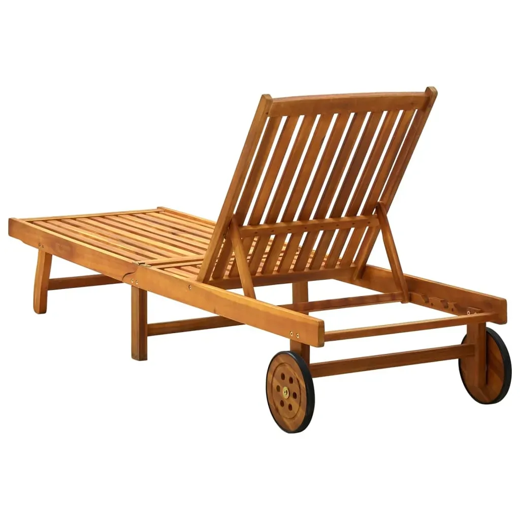 Sun Lounger Solid Acacia Wood Price