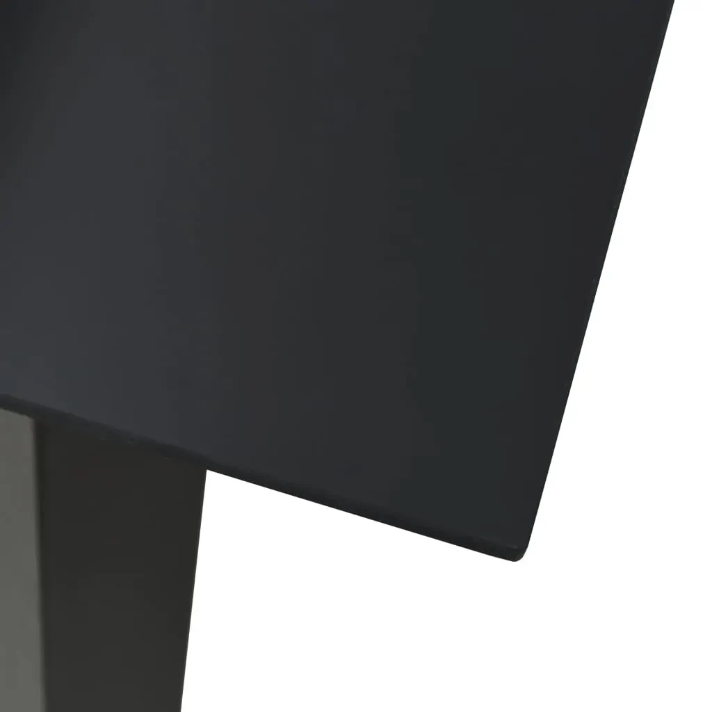 Garden Dining Table Black Steel and Glass Price