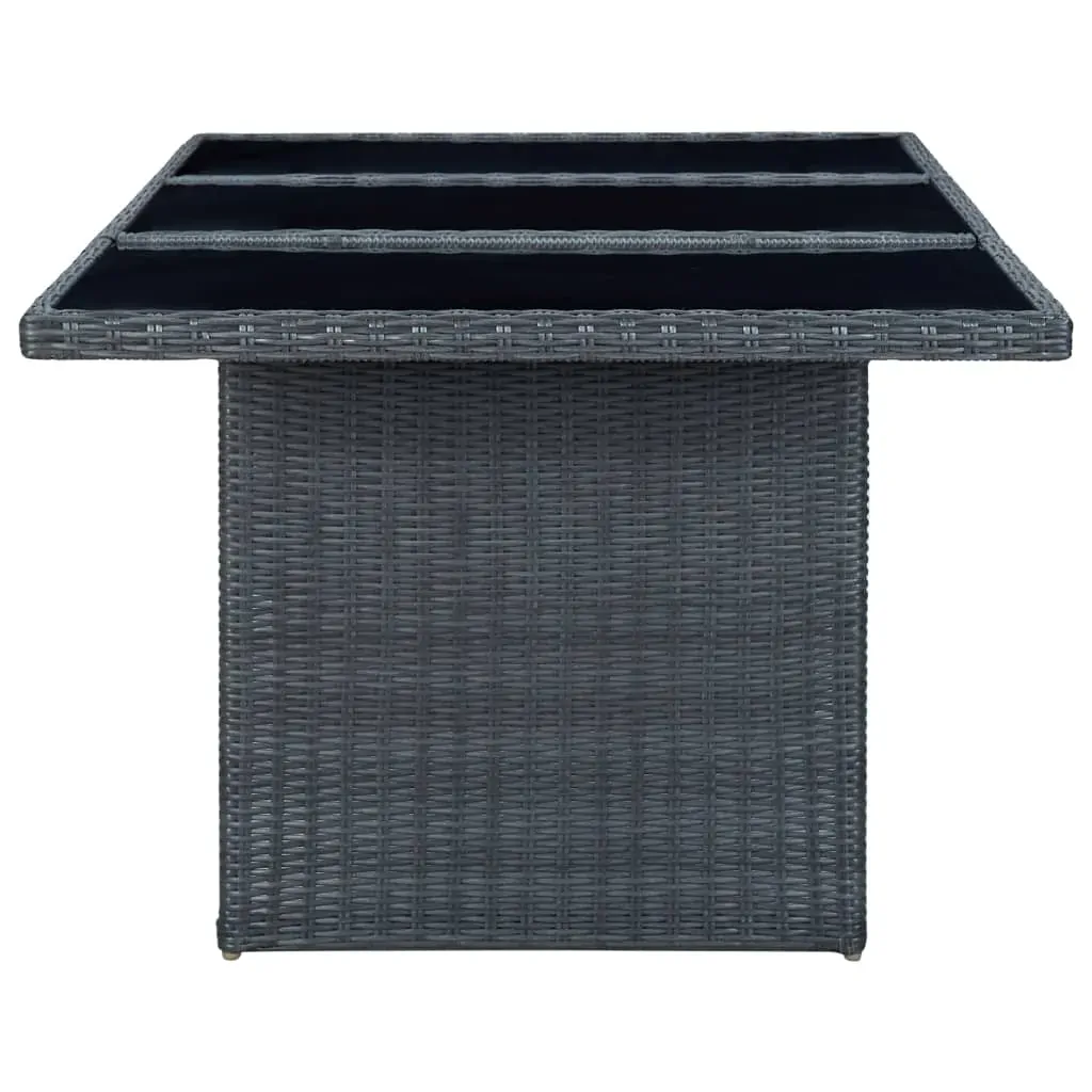 Garden Table Poly Rattan and Tempered Glass Price