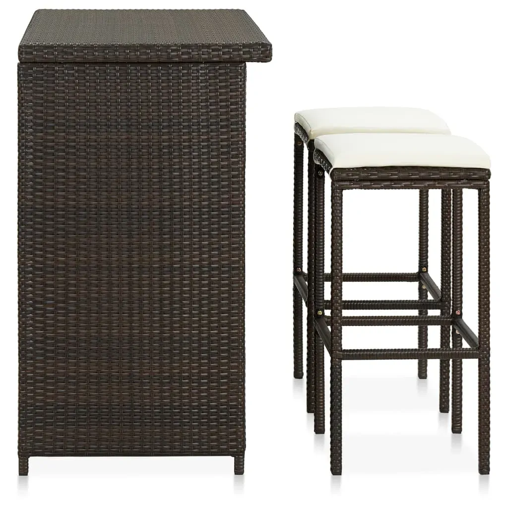 3 Piece Bar Set Poly Rattan Price