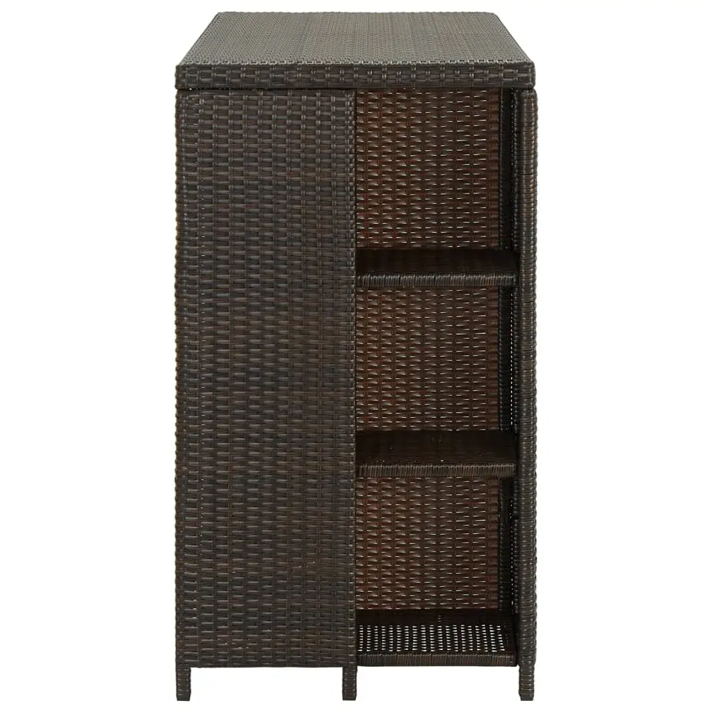 Bar Table with Storage Rack 120x60x110 cm Poly Rattan Price