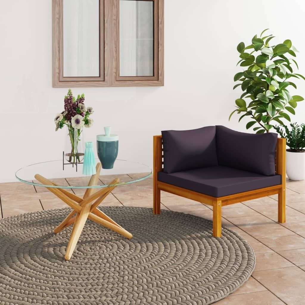 Corner Sofas with Cushions Solid Acacia Wood Price