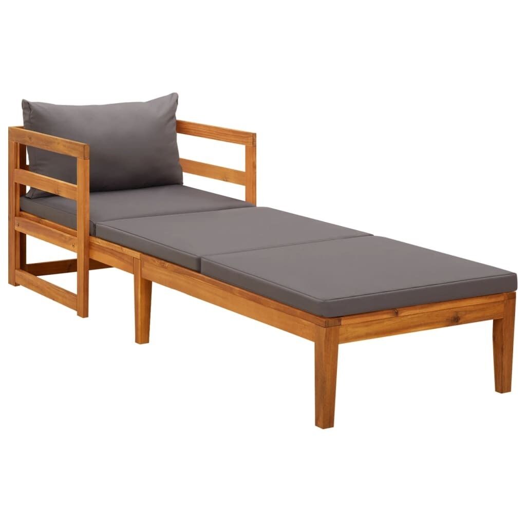 Sun Lounger with Cushions Solid Acacia Wood Price