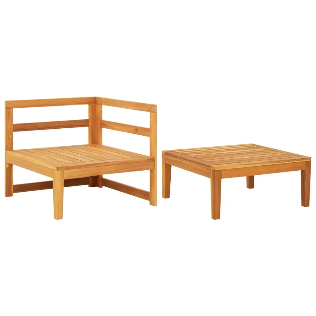 2 Piece Garden Lounge Set with Cushions Acacia Wood Price