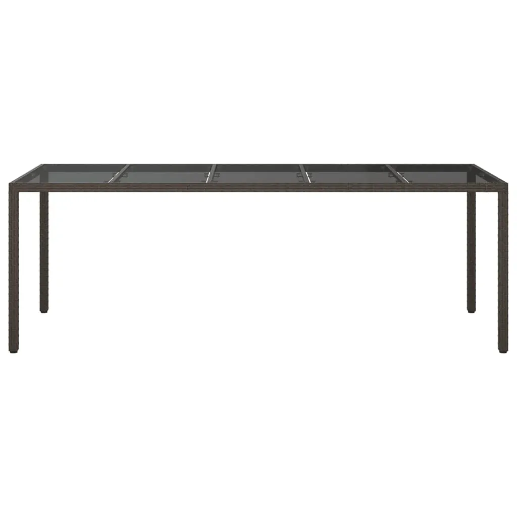 Garden Table 250x100x75 cm Tempered Glass and Poly Rattan Price