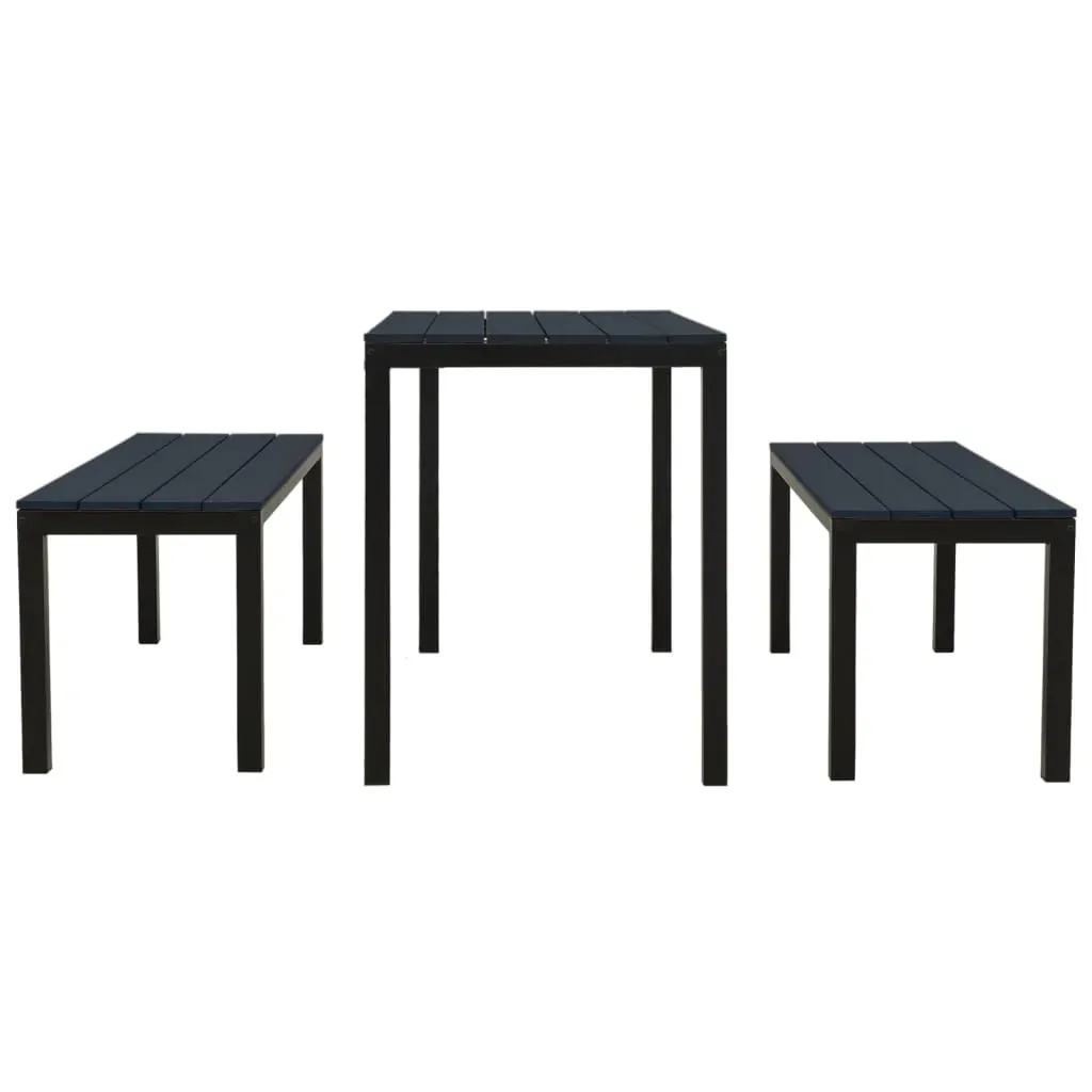 3 Piece Garden Dining Set Steel and WPC Price