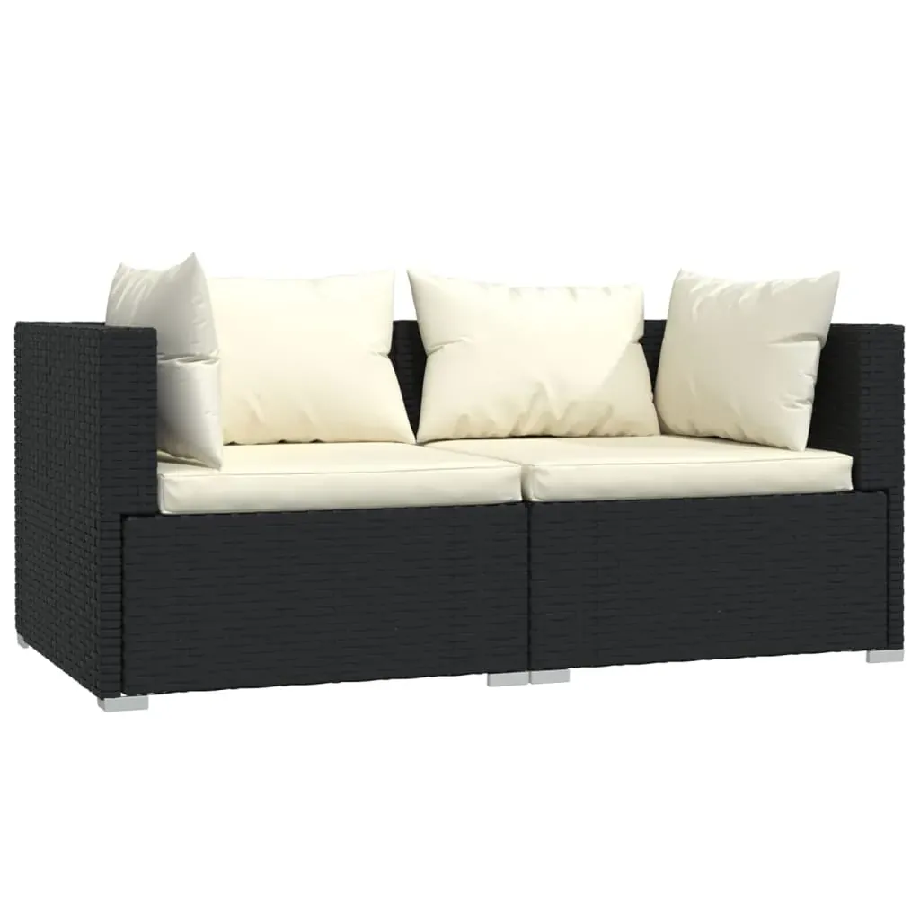 3 Piece Garden Lounge Set with Cushions Poly Rattan Price
