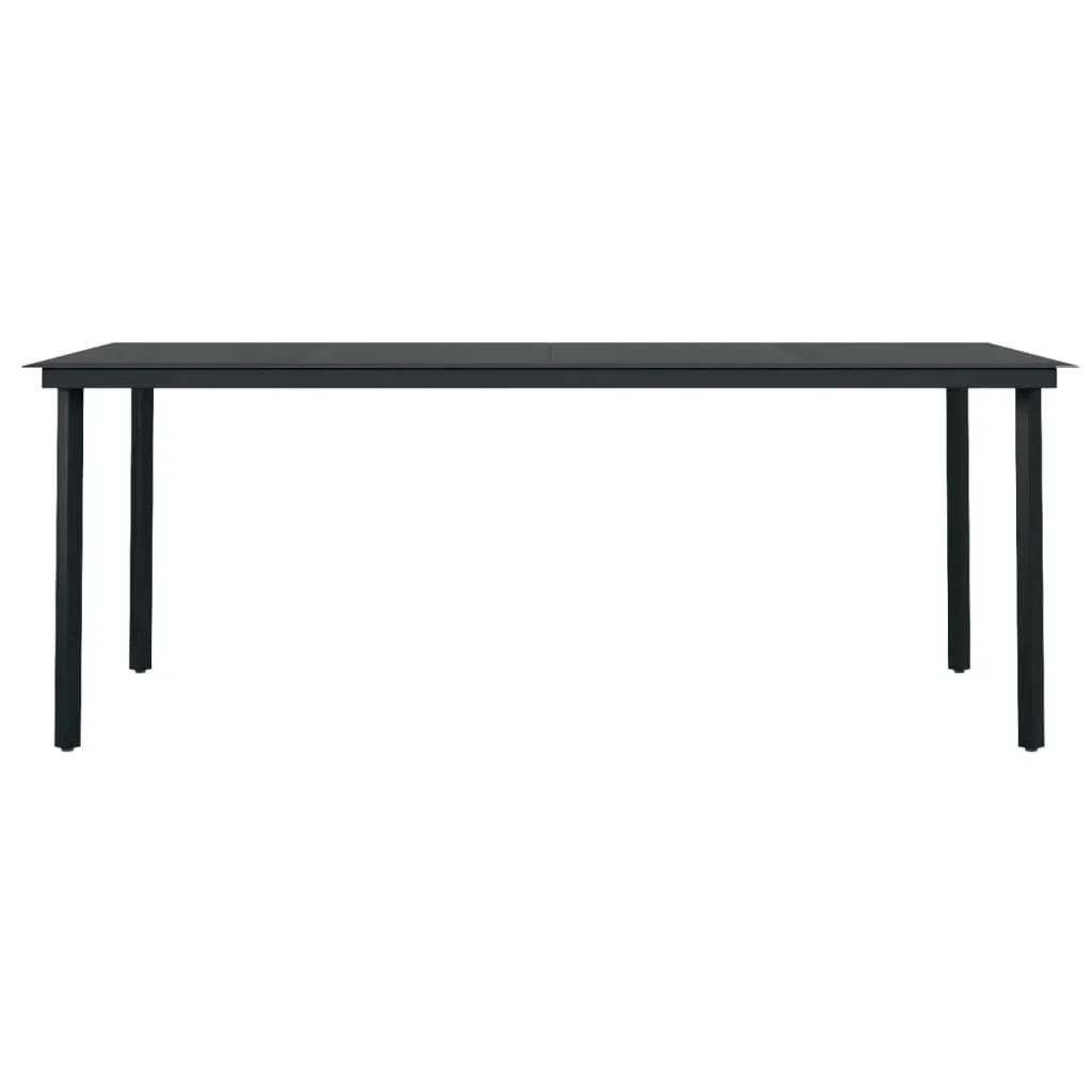 Garden Dining Table Black Steel and Glass Price