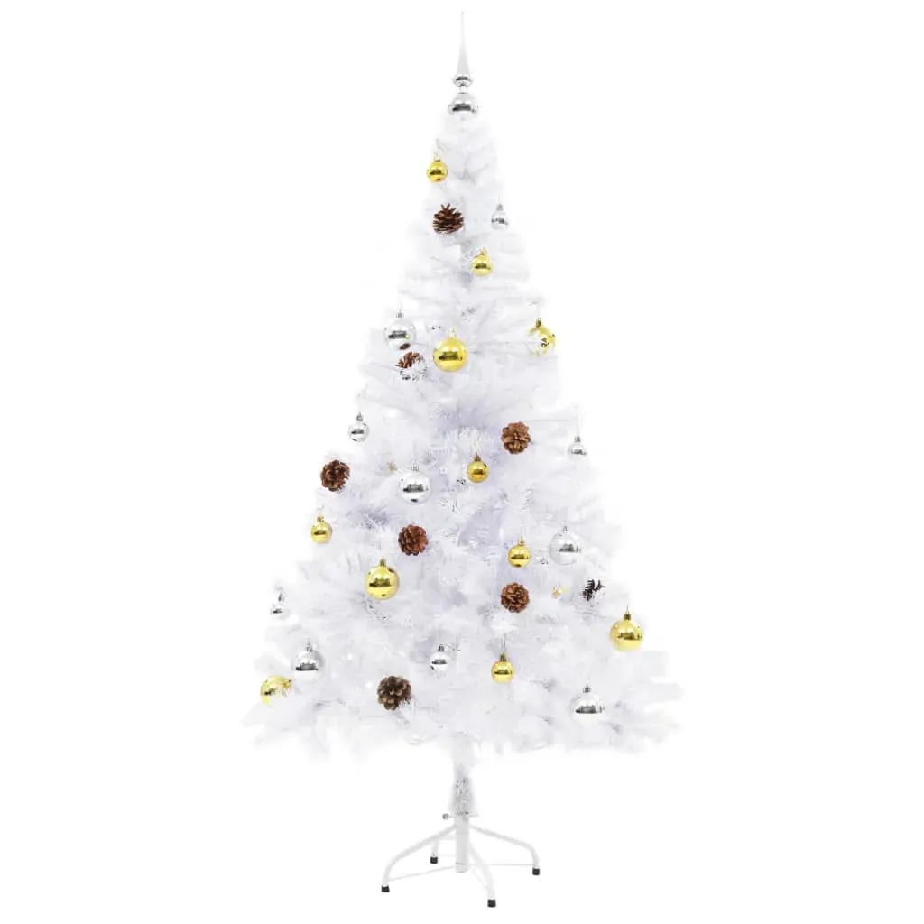 Artificial Christmas Tree with Baubles and LEDs White Price
