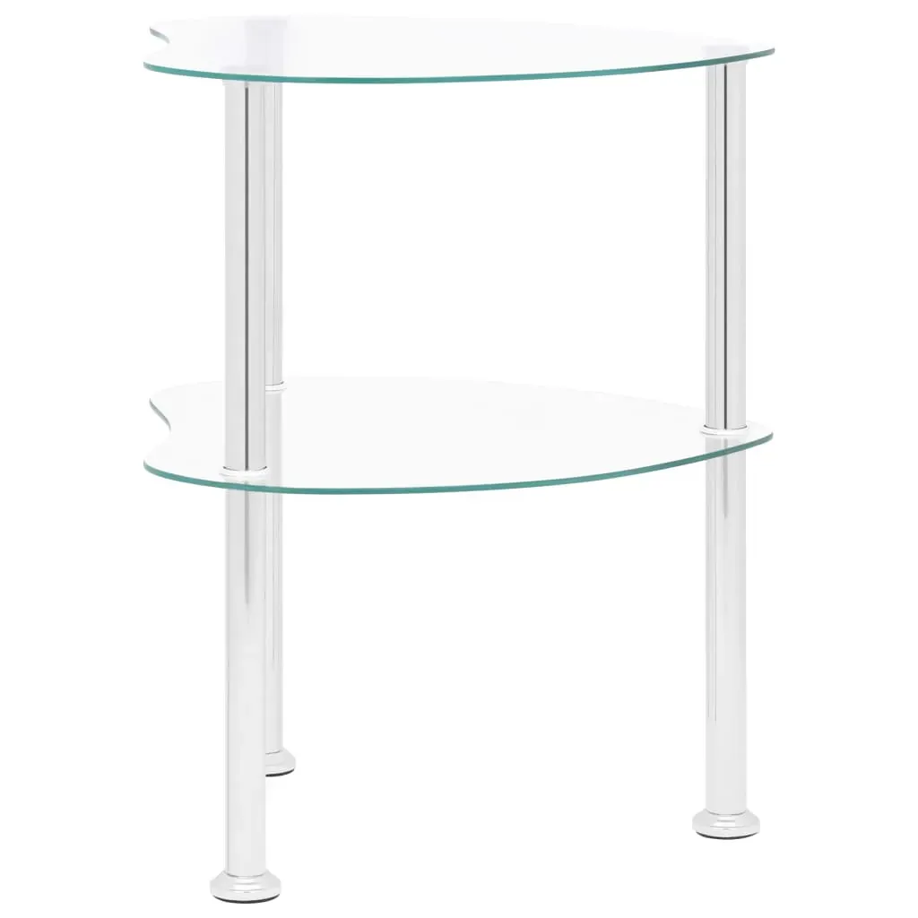 Tredegar 2-Tier Side Table Transparent 38x38x50 cm Tempered Glass Price