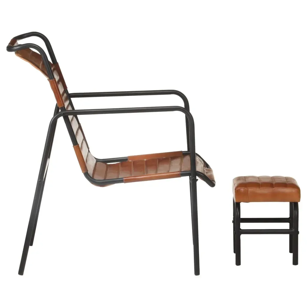 Relaxing Armchair with a Footrest Real Leather Price