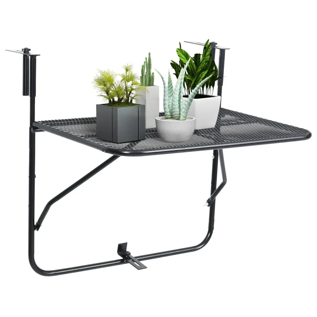 Balcony Table Black 60x40 cm Steel Price