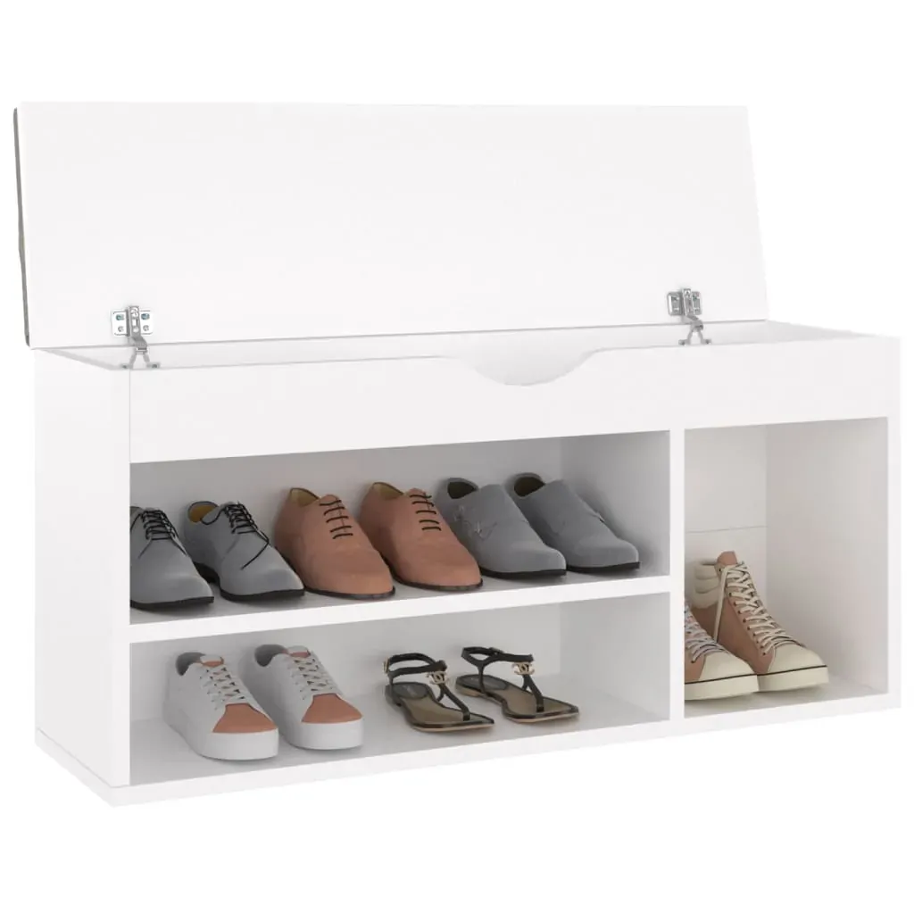 Shoe Bench with Cushion 104x30x49 cm Engineered Wood Price