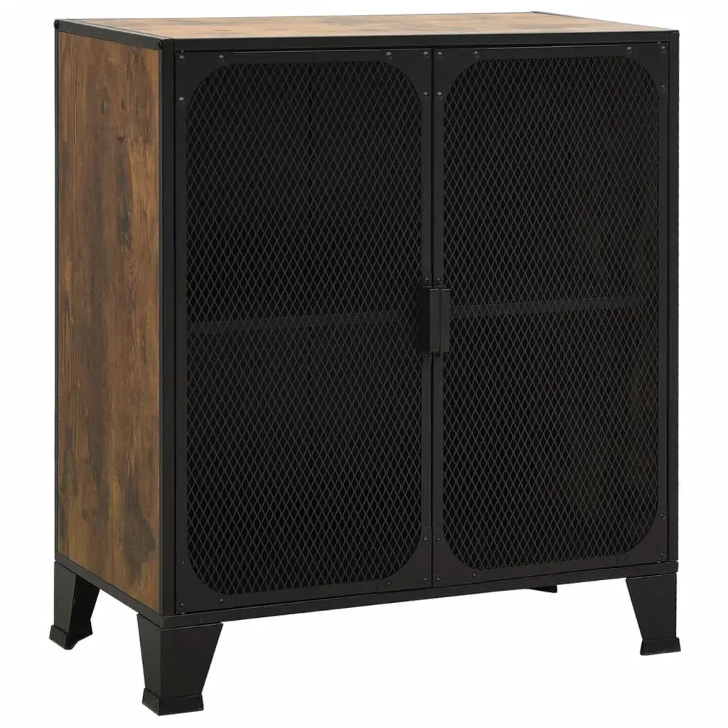 Storage Cabinet Rustic 72x36x82 cm Metal and MDF Price