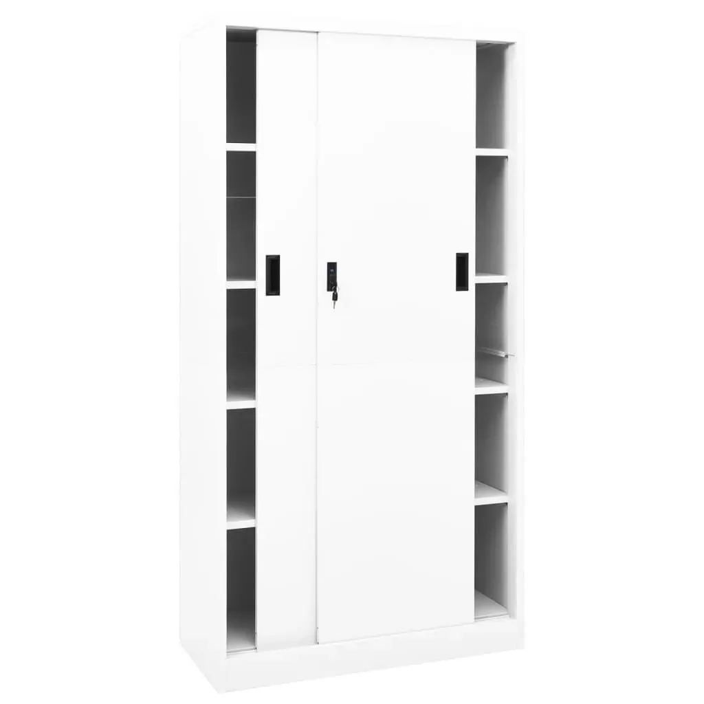 Office Cabinet with Sliding Door 90x40x180 cm Steel Price