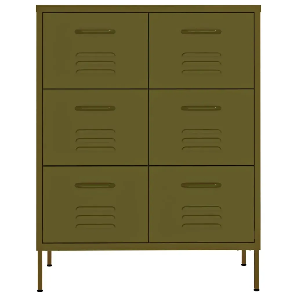 Drawer Cabinet Olive 80x35x101.5 cm Steel Price