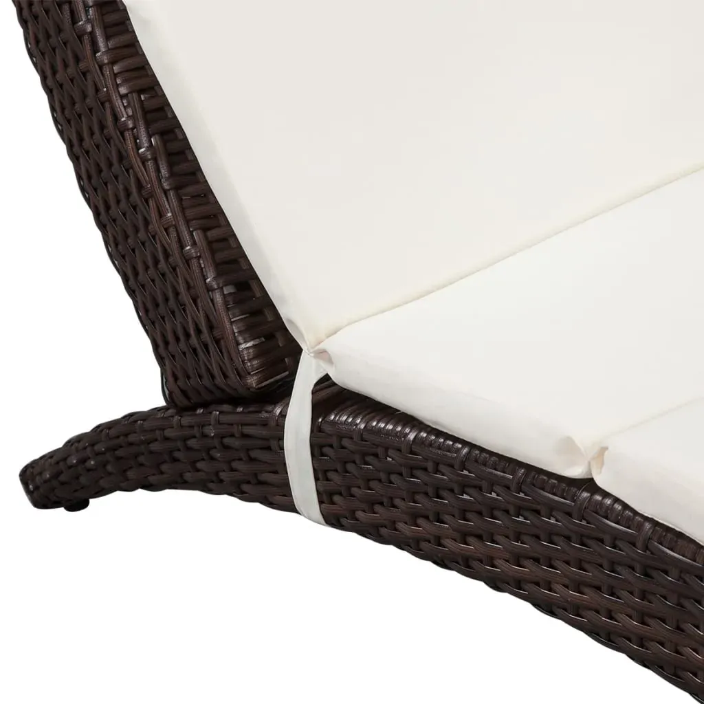 Folding Sun Lounger with Cushion Poly Rattan Price