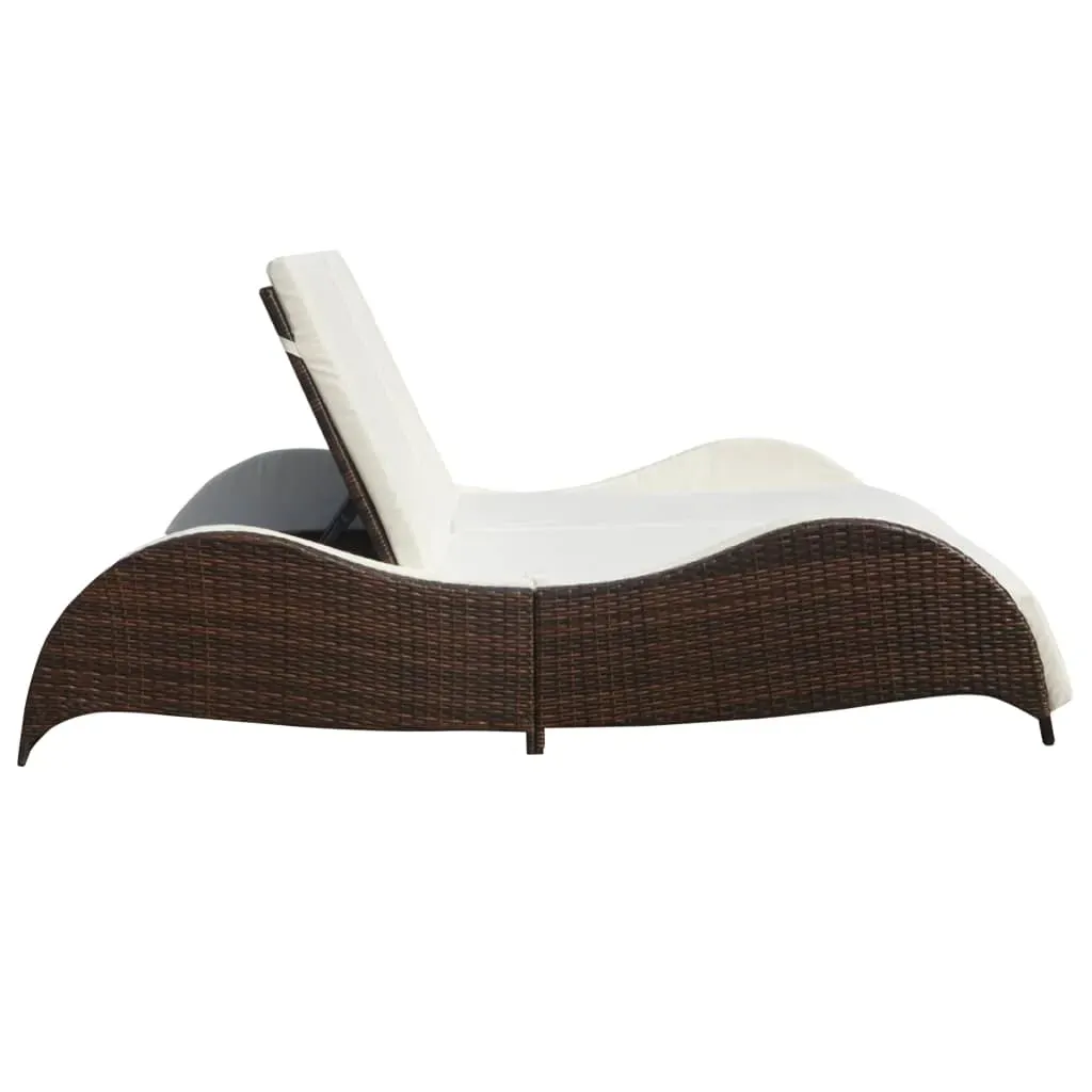 Double Sun Lounger with Cushion Poly Rattan Price