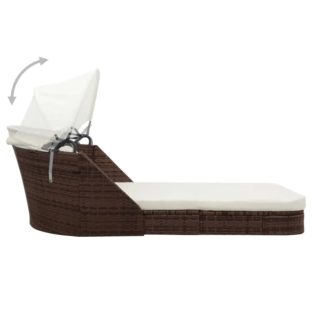 Sun Lounger with Canopy Poly Rattan Price