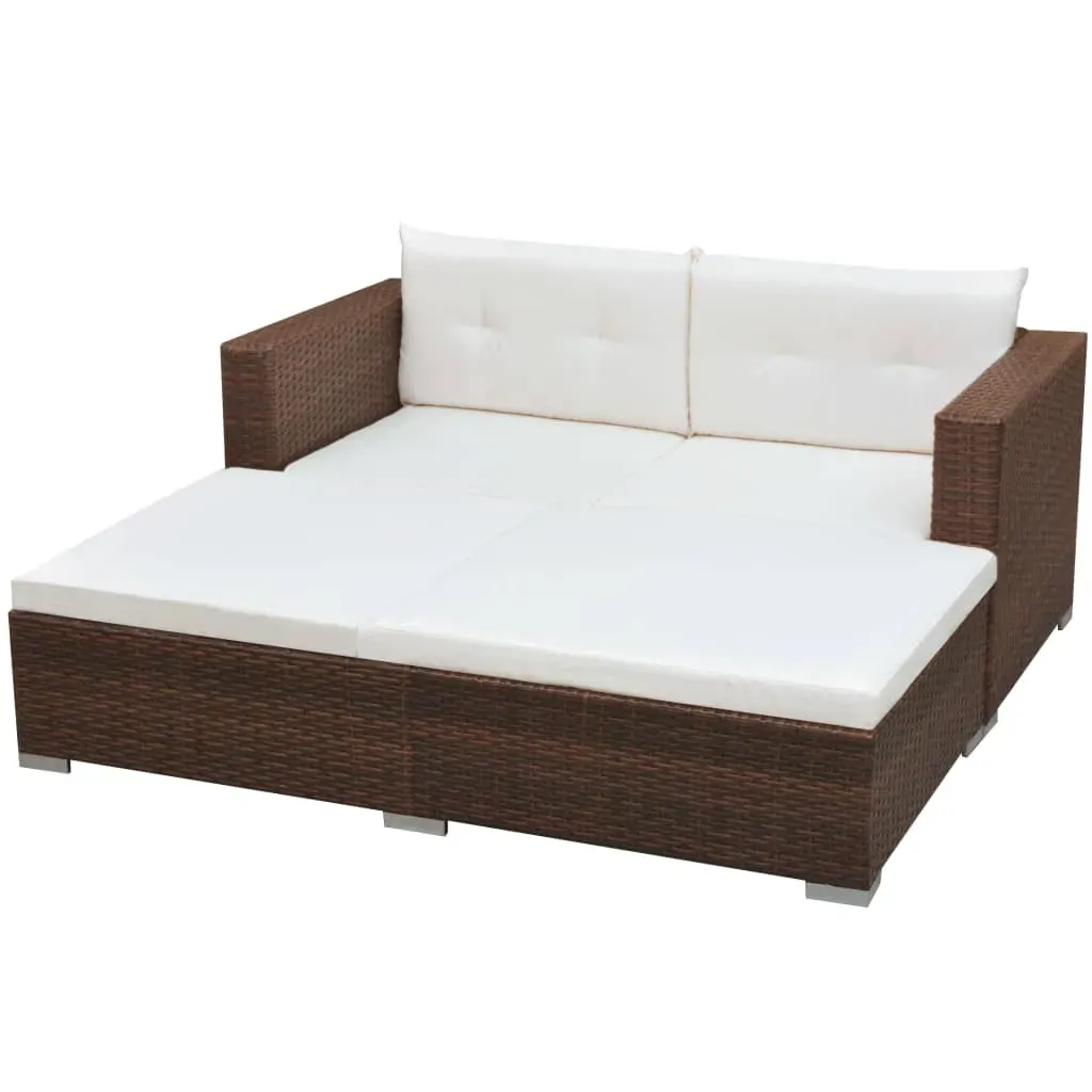 3 Piece Garden Lounge Set with Cushions Poly Rattan Price