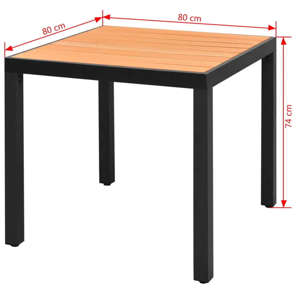 Garden Table Brown Aluminium and WPC Price