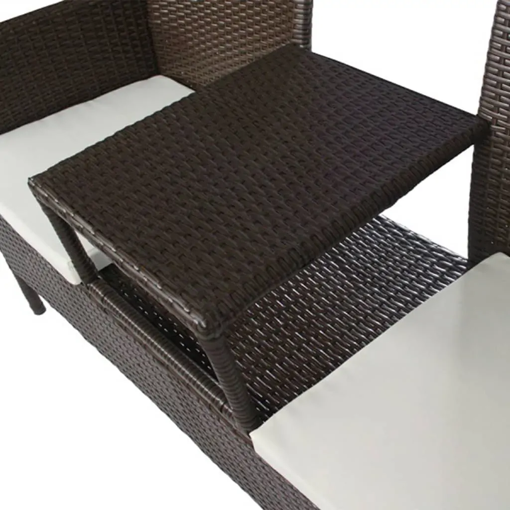 2-Seater Garden Sofa with Tea Table Poly Rattan Price