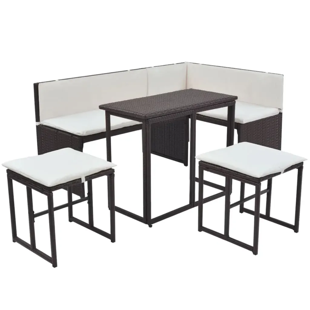 5 Piece Outdoor Dining Set Steel Poly Rattan Price