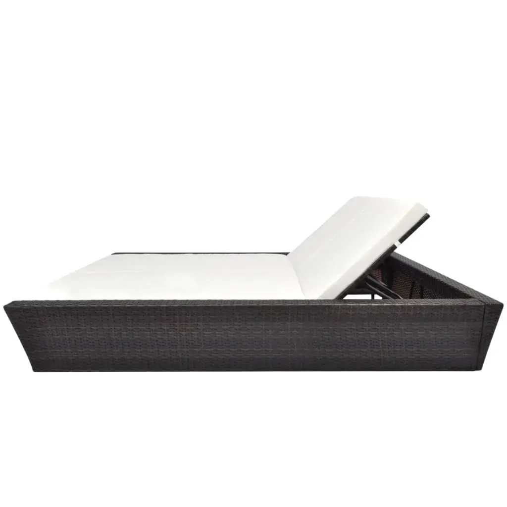 Outdoor Lounge Bed with Cushion Poly Rattan Price