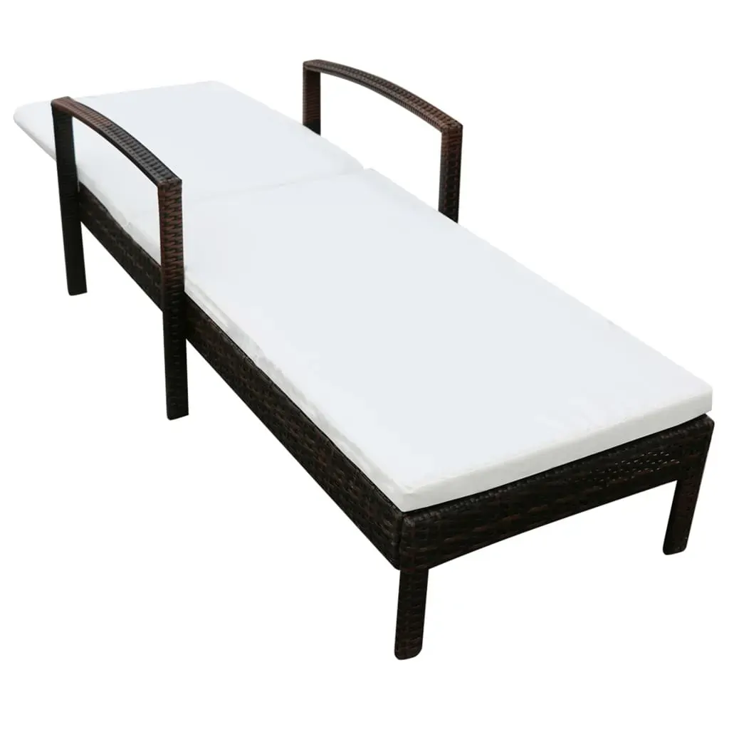 Sun Lounger with Cushion Poly Rattan Price