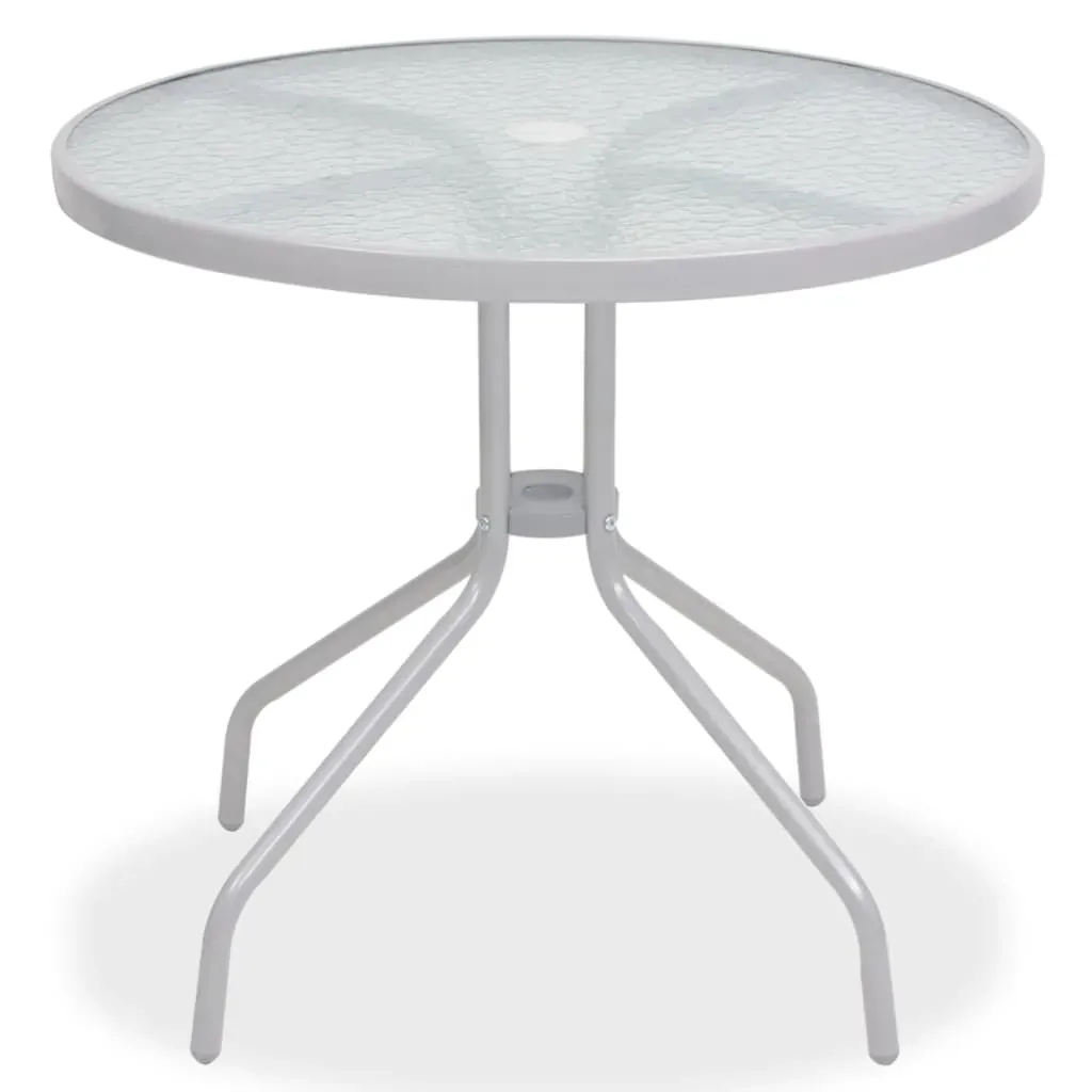 Outdoor Dining Set Steel and Textilene Grey Price