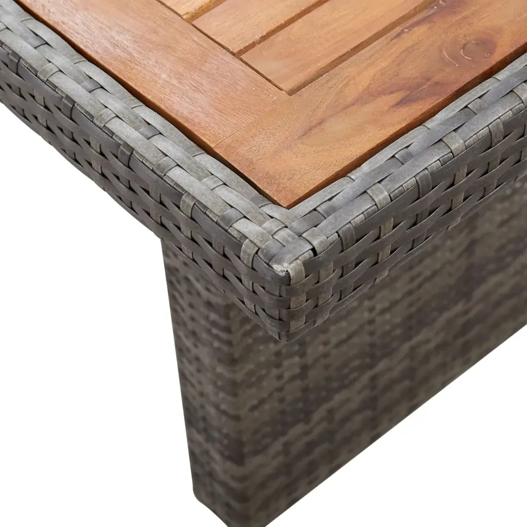 Garden Table 240x90x74 cm Poly Rattan and Solid Acacia Wood Price