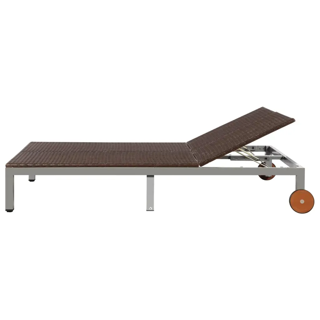 Double Sun Lounger with Wheels Poly Rattan Price