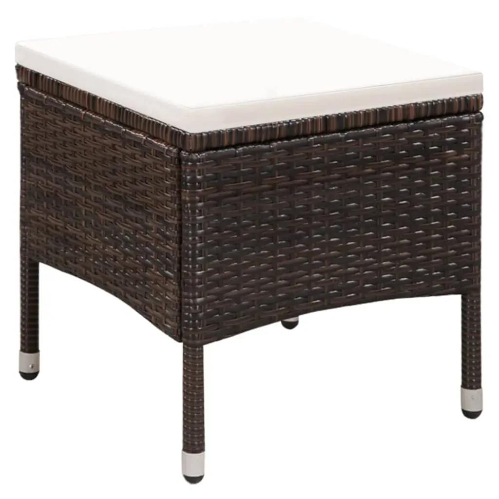 Outdoor Chair and Stool with Cushions Poly Rattan Price