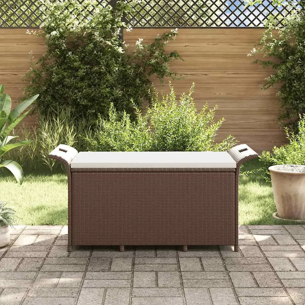 Storage Bench with Cushion 138 cm Poly Rattan Price