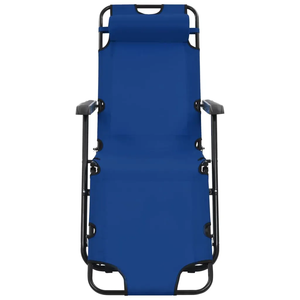 Folding Sun Loungers 2 pcs with Footrests Steel Price