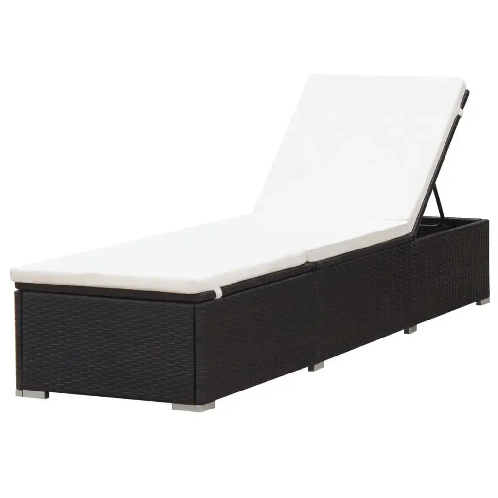 Sun Lounger with Cushion Poly Rattan Price