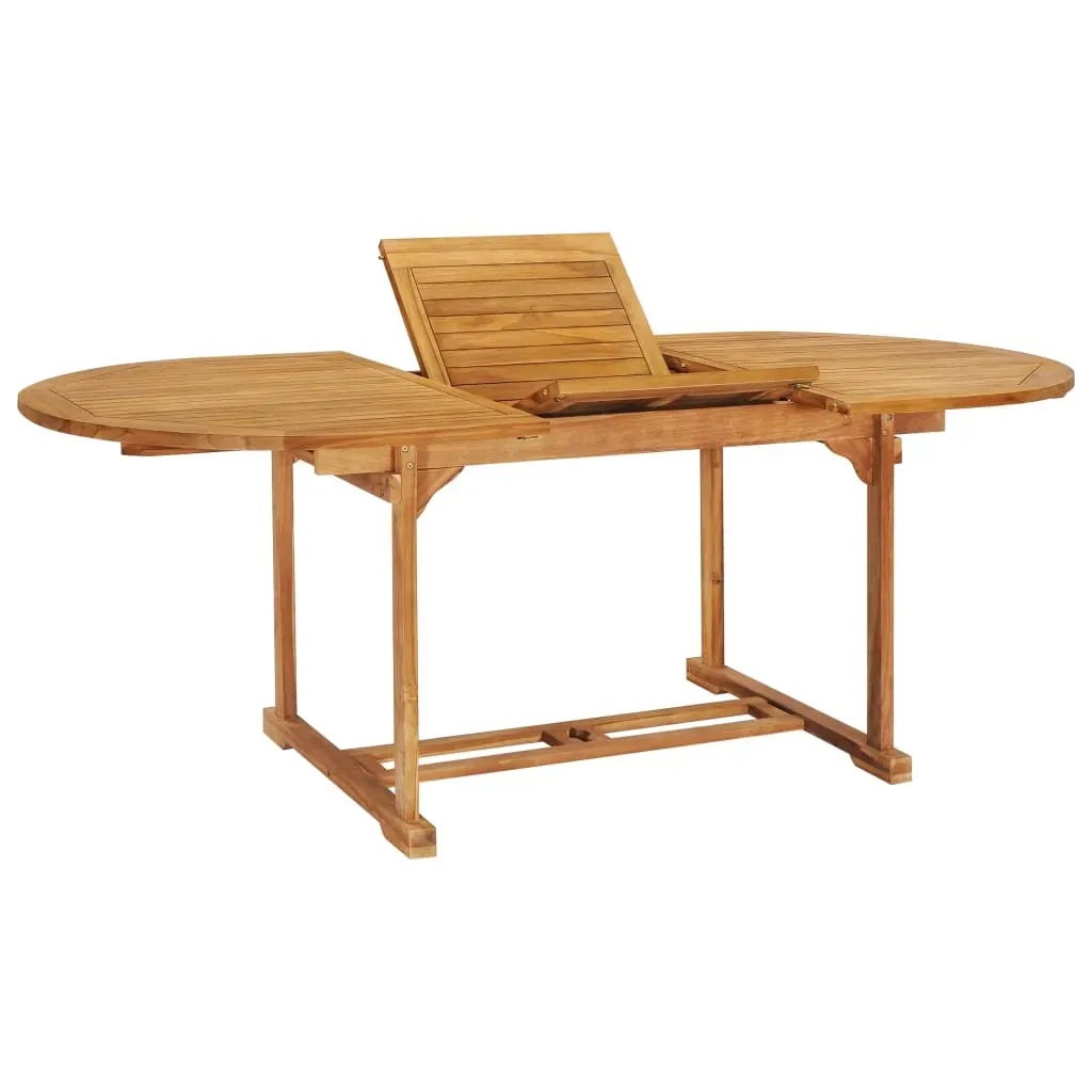 7 Piece Outdoor Dining Set 150-200x100x75 cm Solid Teak Wood Price
