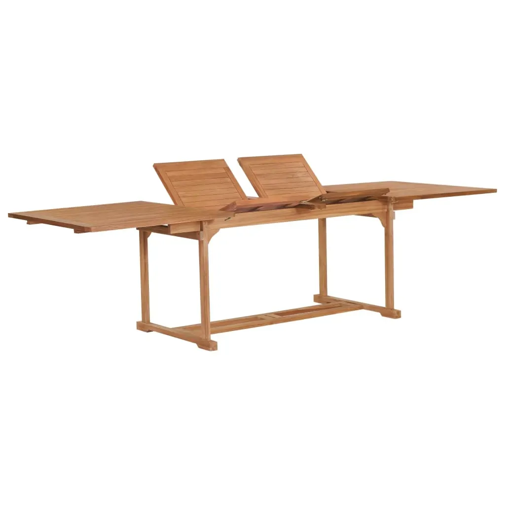9 Piece Garden Dining Set 180-280x100x75 cm Solid Teak Wood Price