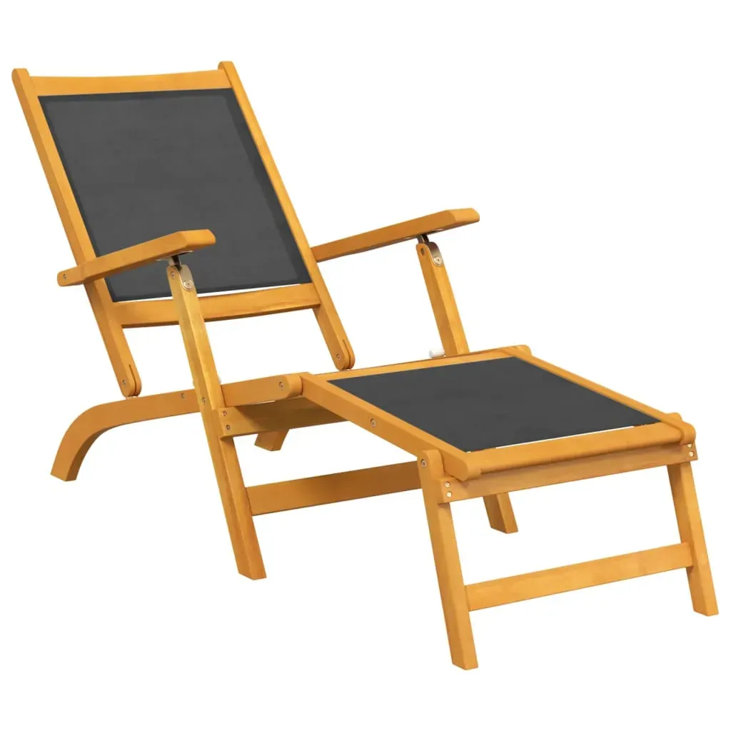 Sun Lounger Solid Acacia Wood and Textilene Price