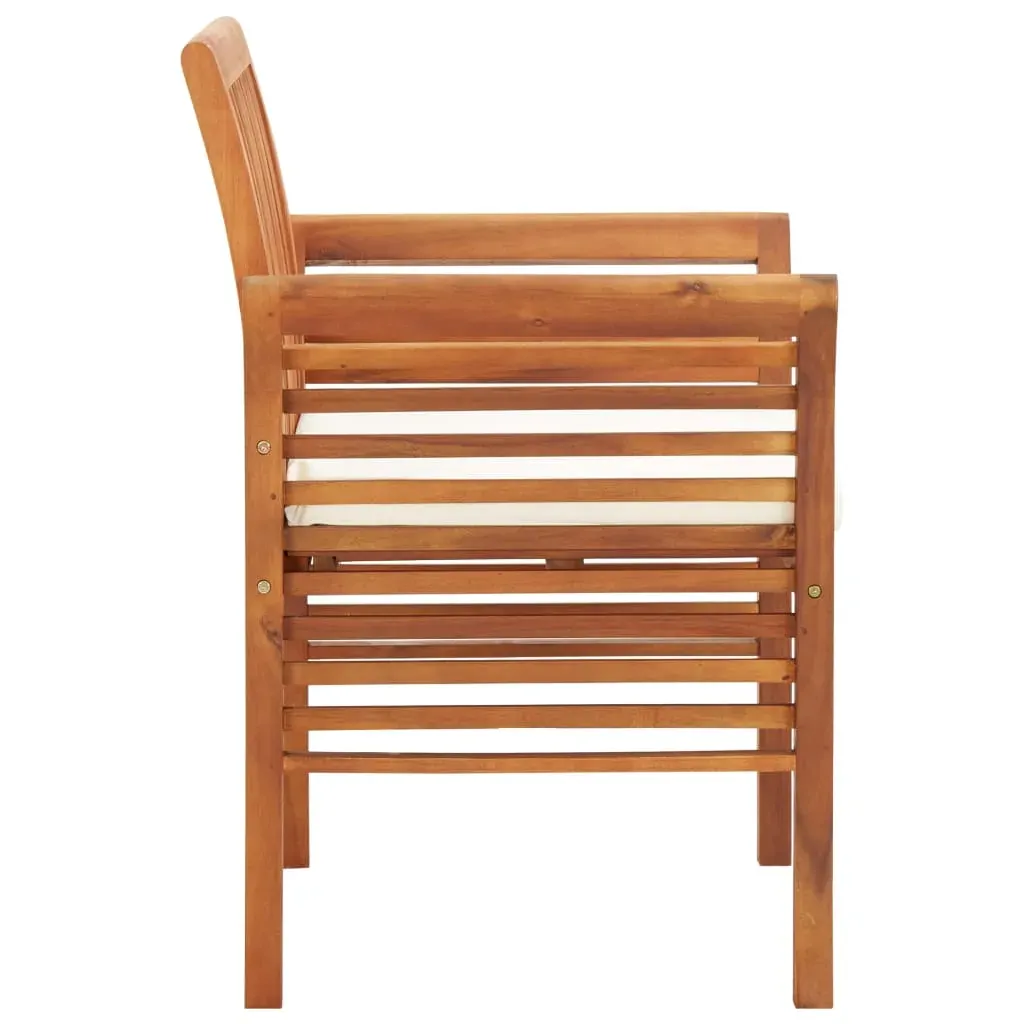 Garden Dining Chair with Cushion Solid Acacia Wood Price